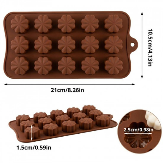 15 Cavity Flower Shape Silicone Chocolate Mould