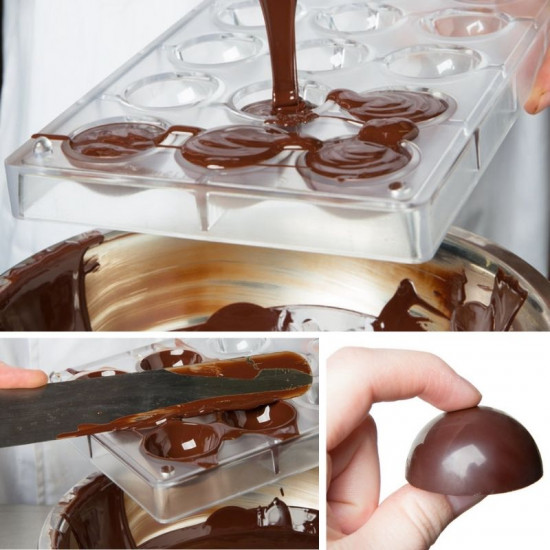 Half Sphere 15 Cavity Polycarbonate Chocolate Mould