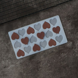 Silicone Chocolate Garnishing Mould - 15 in 1 Hearts