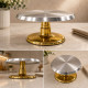 2 Piece Shiny Golden Cake Turntable - Stainless Steel Top with Detachable Fiber Base