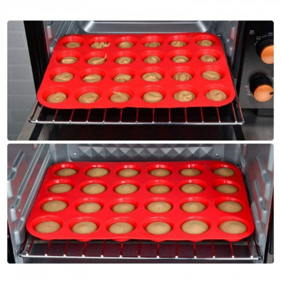 24 Cavity Silicone Muffin / Cupcake Mould