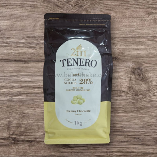 2M Tenero White Chocolate Buttons (28% Cocoa) - 1 kg