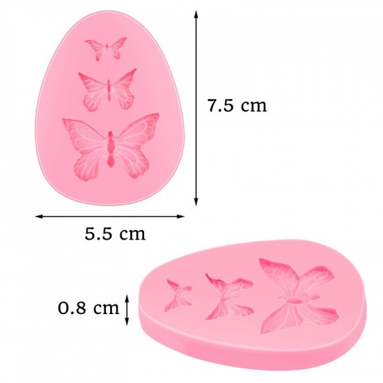 3 Cavity Butterfly Fondant Mould