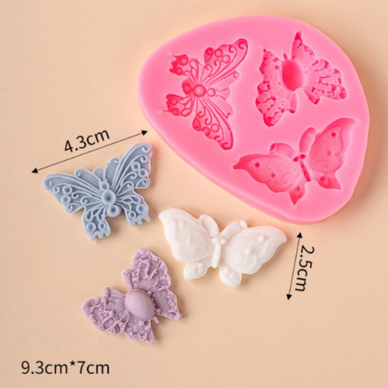 3 Cavity Designer Butterfly Fondant Mould