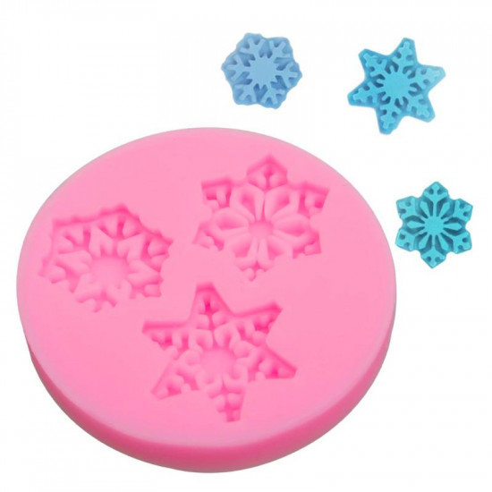 Snowflakes 3 Cavity Fondant Mould Snowflakes 3 Cavity Fondant Mould