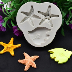 3 Cavity Starfish Fish Silicone Mould
