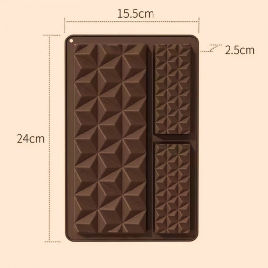 3 in 1 Diamond Shape Chocolate Bar Mould