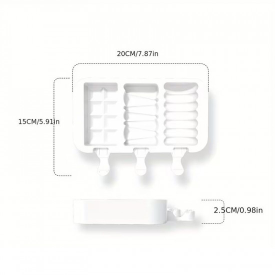 3 in 1 Silicone Popsicle Mould with Sticks