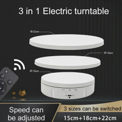 3 in 1 Electric Rotating Display Stand | 360 Degree Electric Turntable - White