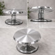 3 Piece Shiny Silver Heavy Cake Turntable - Stainless Steel Top with Detachable Fiber Base