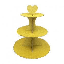 3-Tier Cupcake Stand Glitter Gold