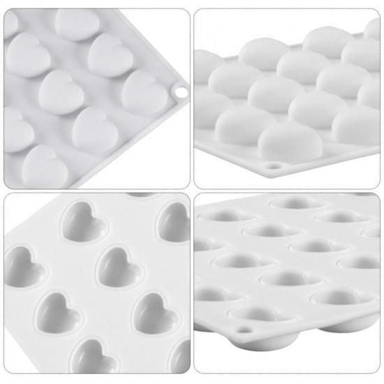35-Cavity Heart Silicone Mould for Chocolate Gummy Jelly Caramel Toffee Ganache Praline Ice Cubes