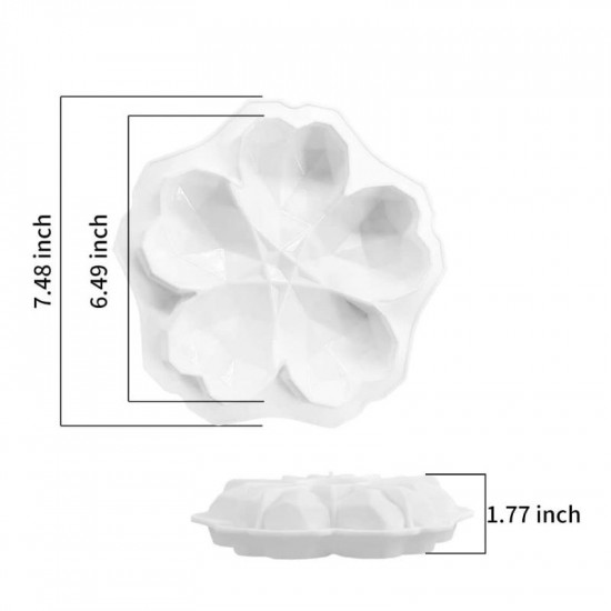 3D Diamond Heart Mousse Cake Mould 3D Diamond Heart Mousse Cake Mould