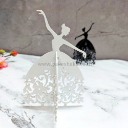 Dancing Girl Silhouette Acrylic Cake Topper - White