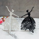 Dancing Girl Silhouette Acrylic Cake Topper - Black