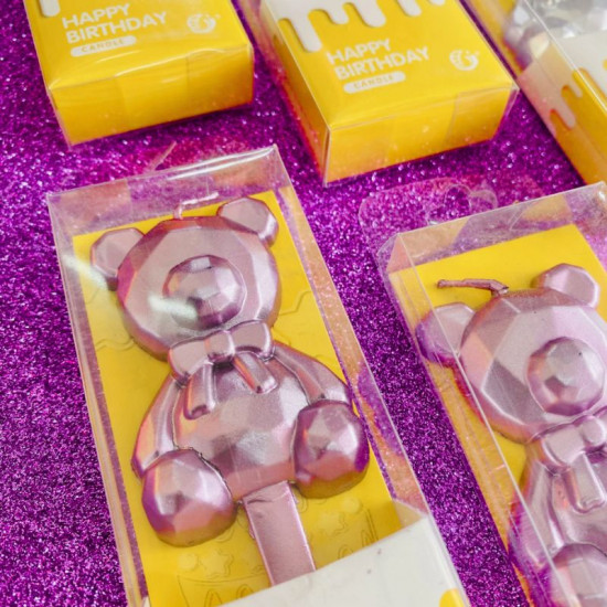 3D Teddy Bear Shape Cake Candle - Rose Gold 3D Teddy Bear Shape Cake Candle - Rose Gold