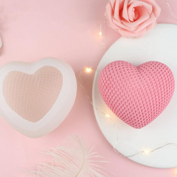 3D Woven Heart Silicone Mould for Candy, Candle, Soap, Lotion Bar, Fondant, Ice Cube