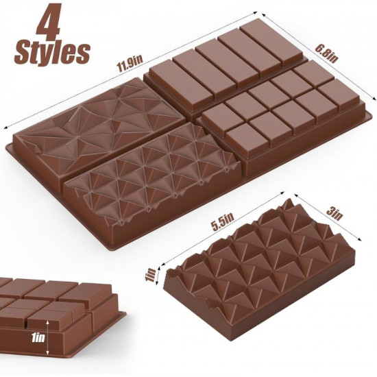 4 in 1 Kunafa Chocolate Bar Deep Silicone Mould 4 in 1 Kunafa Chocolate Bar Deep Silicone Mould