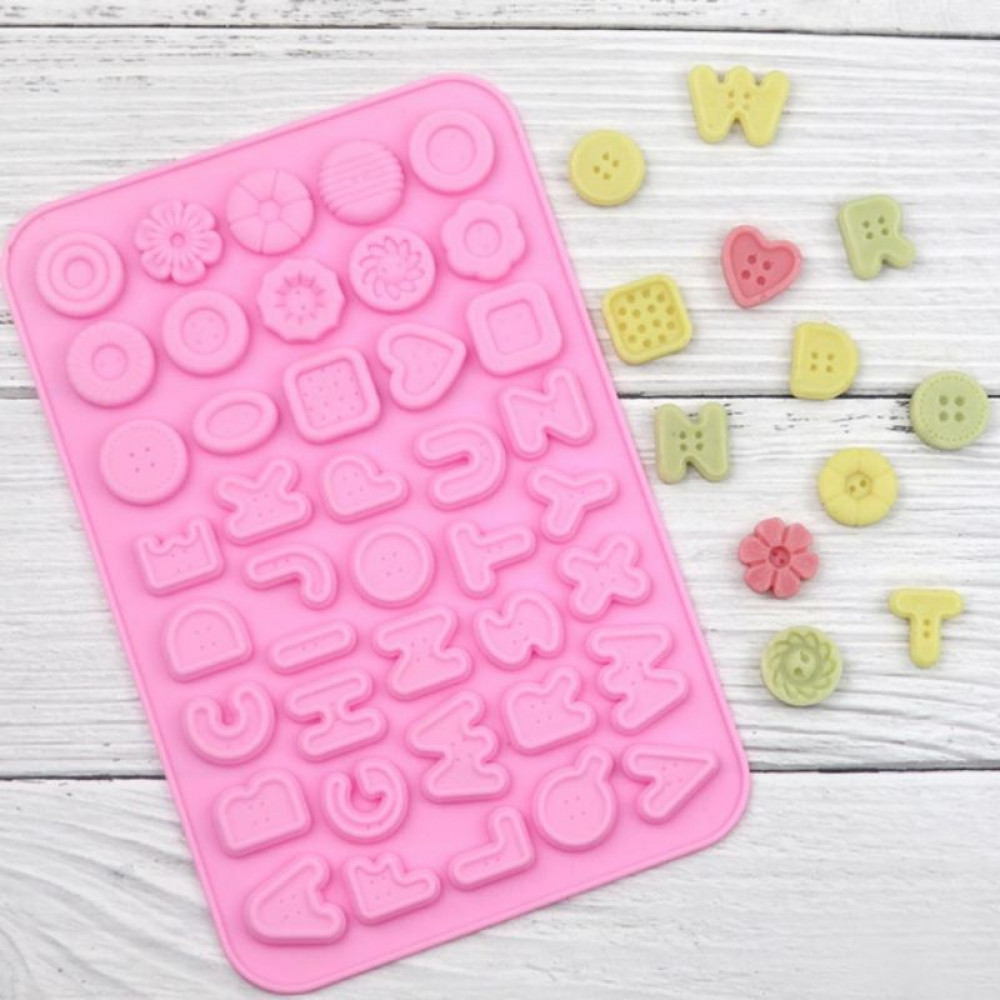 41 Cavity Uppercase Alphabet Button Silicone Chocolate Mould