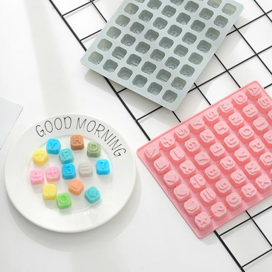 48 Grid Alphabets Numbers Silicone Chocolate Mould