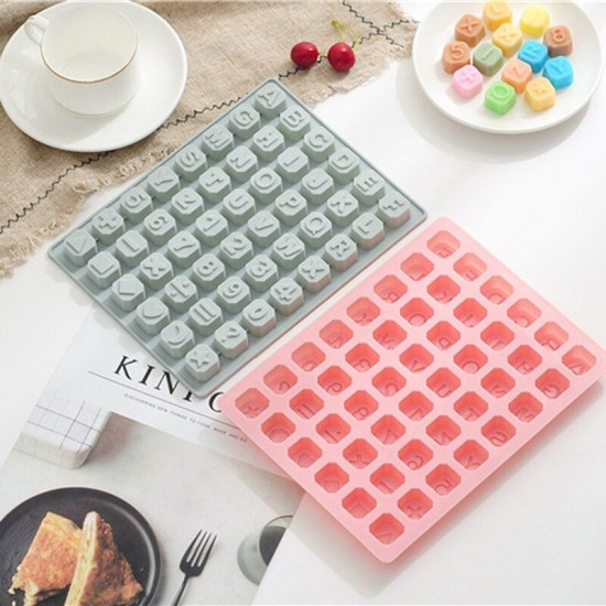 48 Grid Alphabets Numbers Silicone Chocolate Mould