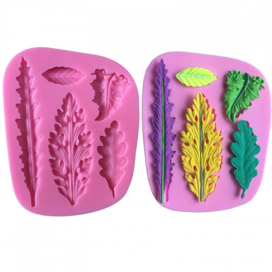 5-in-1 Leaves Fondant Mould