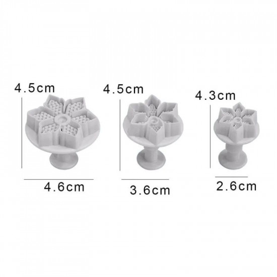 6 Petal Flower Embossing Plunger Cutter Set of 3