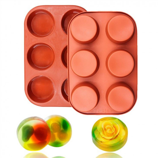 Standard Red 6 Cavity Round Silicone Mould, For Cake Baking at Rs 190/piece  in Ahmedabad