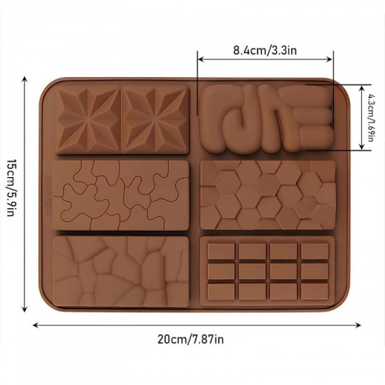 6 in 1 Chocolate Bar Silicone Mould
