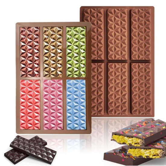 6 in 1 Diamond Shape Chocolate Bar Mould