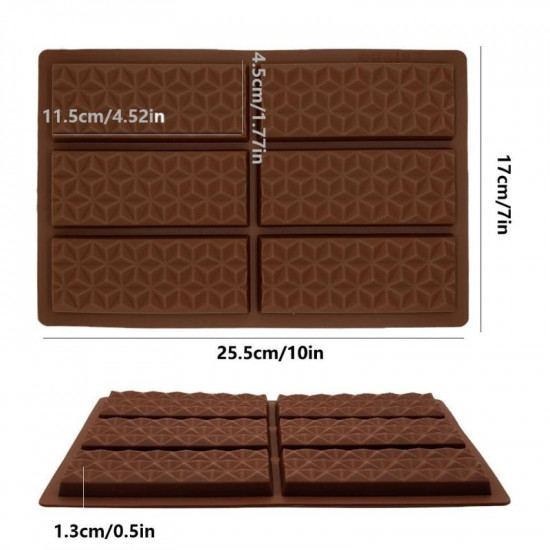 6 in 1 Diamond Shape Chocolate Bar Mould