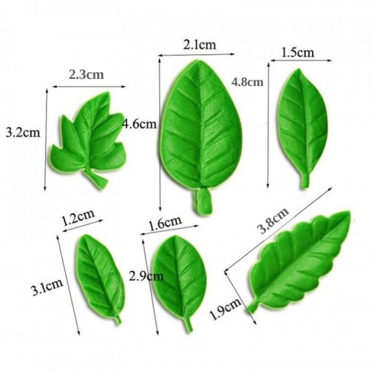 Assorted Leaves 6-in-1 Fondant Mould