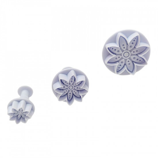 8 Petal Dotted Flower Plunger Cutter Set of 3
