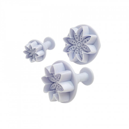 8 Petal Dotted Flower Plunger Cutter Set of 3