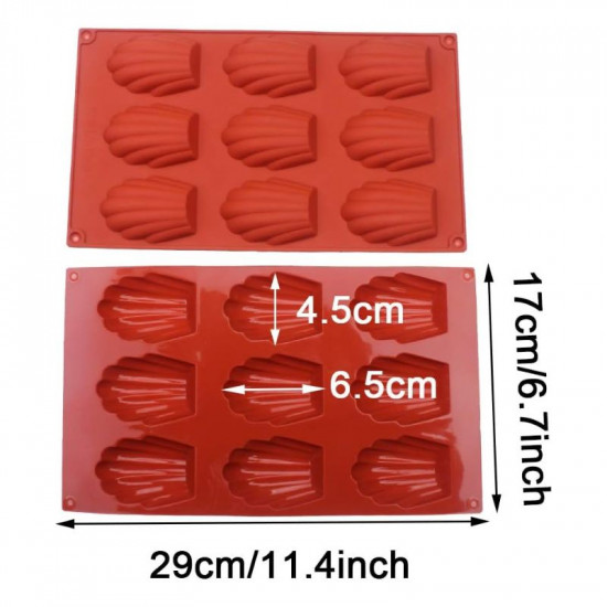 9 Cavity Madeleine Shell Silicone Mould