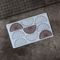 Silicone Chocolate Garnishing Mould - Fan Shape 9 Cavity