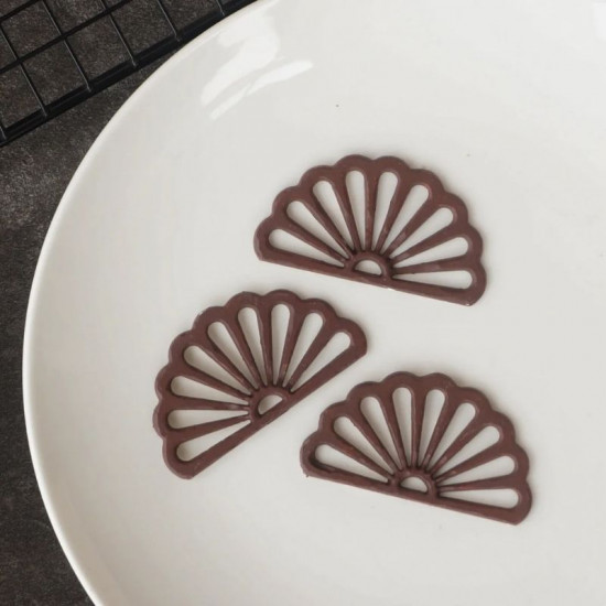 Silicone Chocolate Garnishing Mould - Fan Shape 9 Cavity