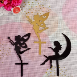 Lady Silhouette Acrylic Cake Toppers (Set of 3)