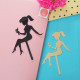 Lady Silhouette Acrylic Cake Toppers (Set of 4) Lady Silhouette Acrylic Cake Toppers (Set of 4)