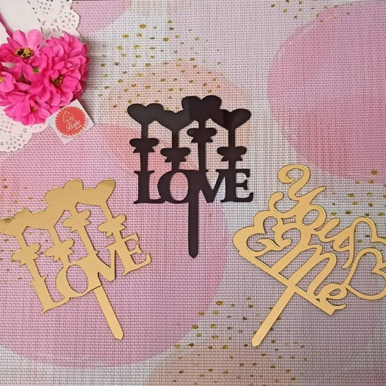 Love Acrylic Cake Toppers (Set of 3)