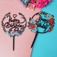 Happy Birthday Black Floral Acrylic Cake Topper (Set of 2) Happy Birthday Black Floral Acrylic Cake Topper (Set of 2)