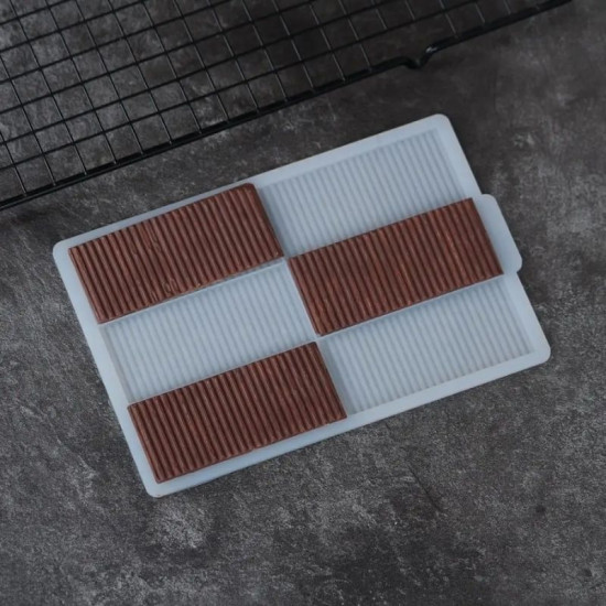 Silicone Chocolate Garnishing Mould - Bar Shape Stripes