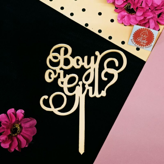 Boy or Girl Acrylic Cake Topper