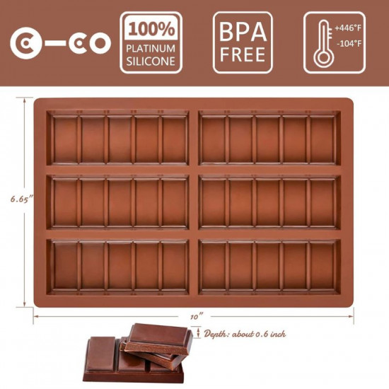 Break Apart Rectangular Chocolate Bar 6 Cavity Silicone Mould Break Apart Rectangular Chocolate Bar 6 Cavity Silicone Mould