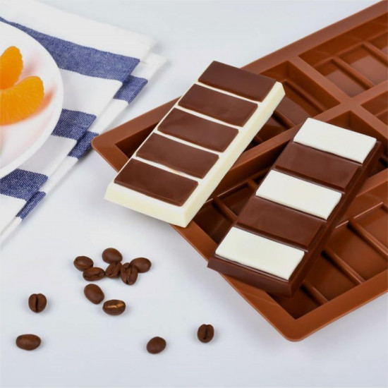 Break Apart Rectangular Chocolate Bar 6 Cavity Silicone Mould Break Apart Rectangular Chocolate Bar 6 Cavity Silicone Mould