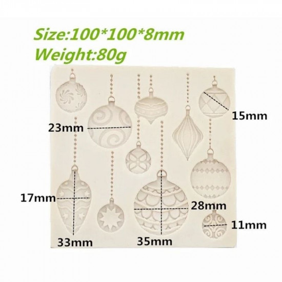 Christmas Baubles Decoration Silicone Mould