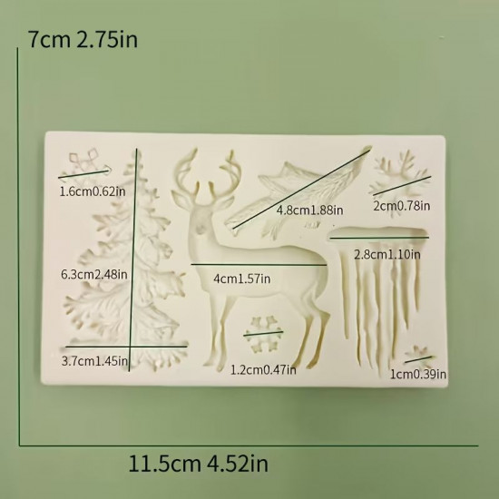 Christmas Tree, Reindeer, Icicle Silicone Mould