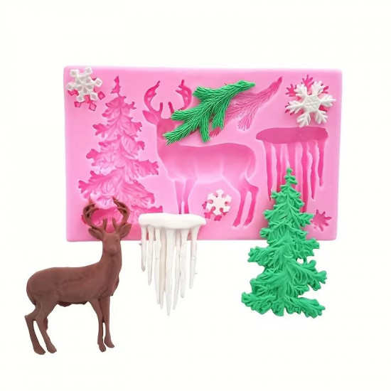 Christmas Tree, Reindeer, Icicle Silicone Mould