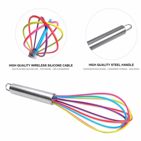 Colourful Silicone Whisk - 12 Inches