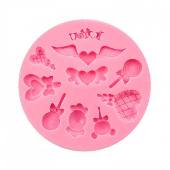 Cute Angel Wings Love Series Lollipop Fondant Silicone Mould